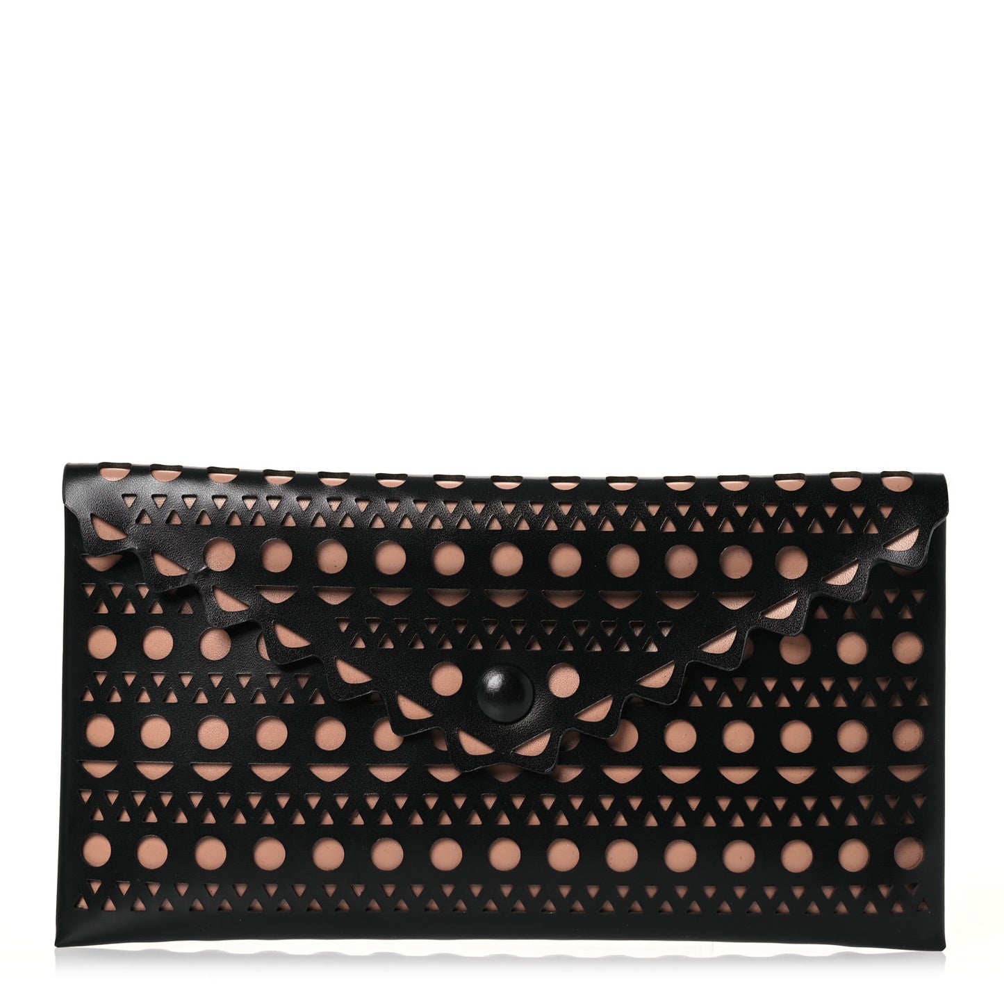 Calfskin Laser Cut Clutch Black