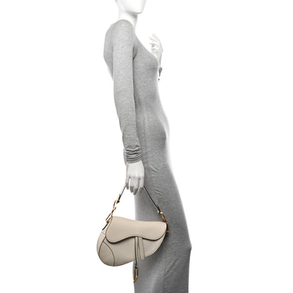 Christian Dior Grained Calfskin Saddle Bag White 2 of 16