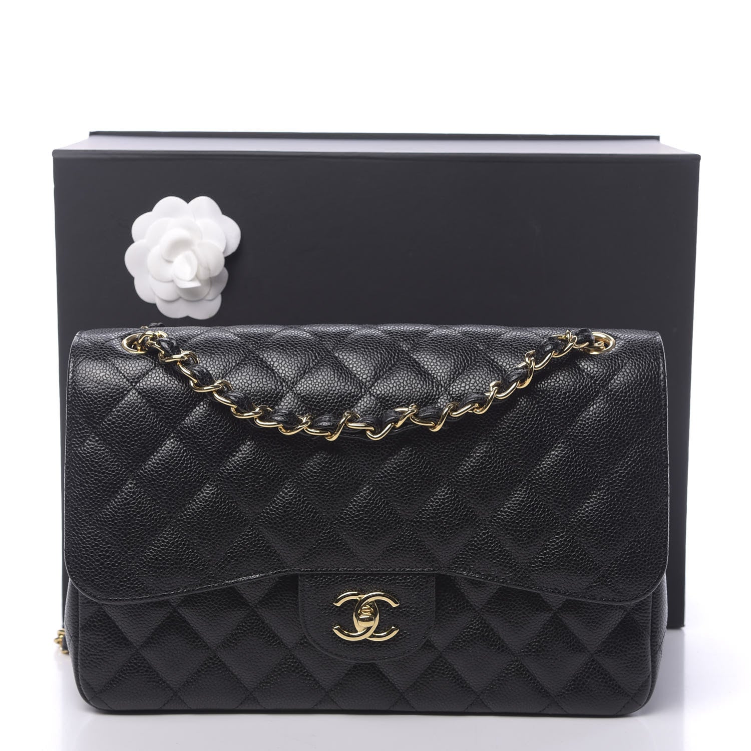 Chanel Caviar Quilted Jumbo Double Flap Black 11 of 11