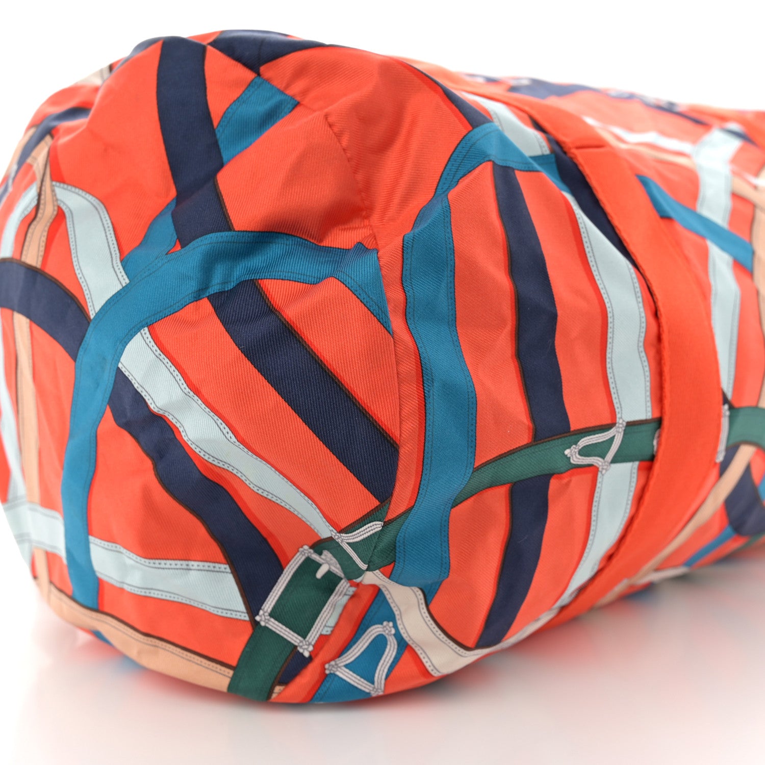 Hermes Silk Barenia Cavalcadour Duffle Orange Poppy Fauve 8 of 10
