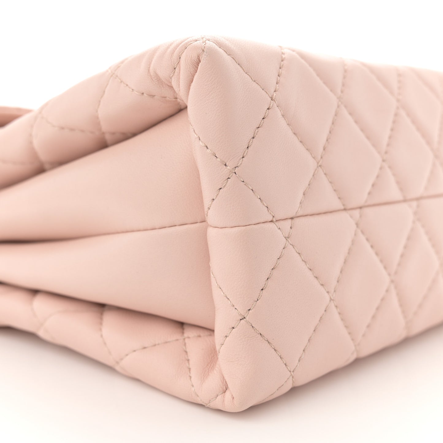 Lambskin Quilted Jumbo Chanel by 4 Flap Light Beige