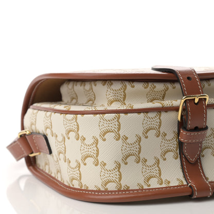 Celine Triomphe Canvas Medium Folco Bag White 8 of 9