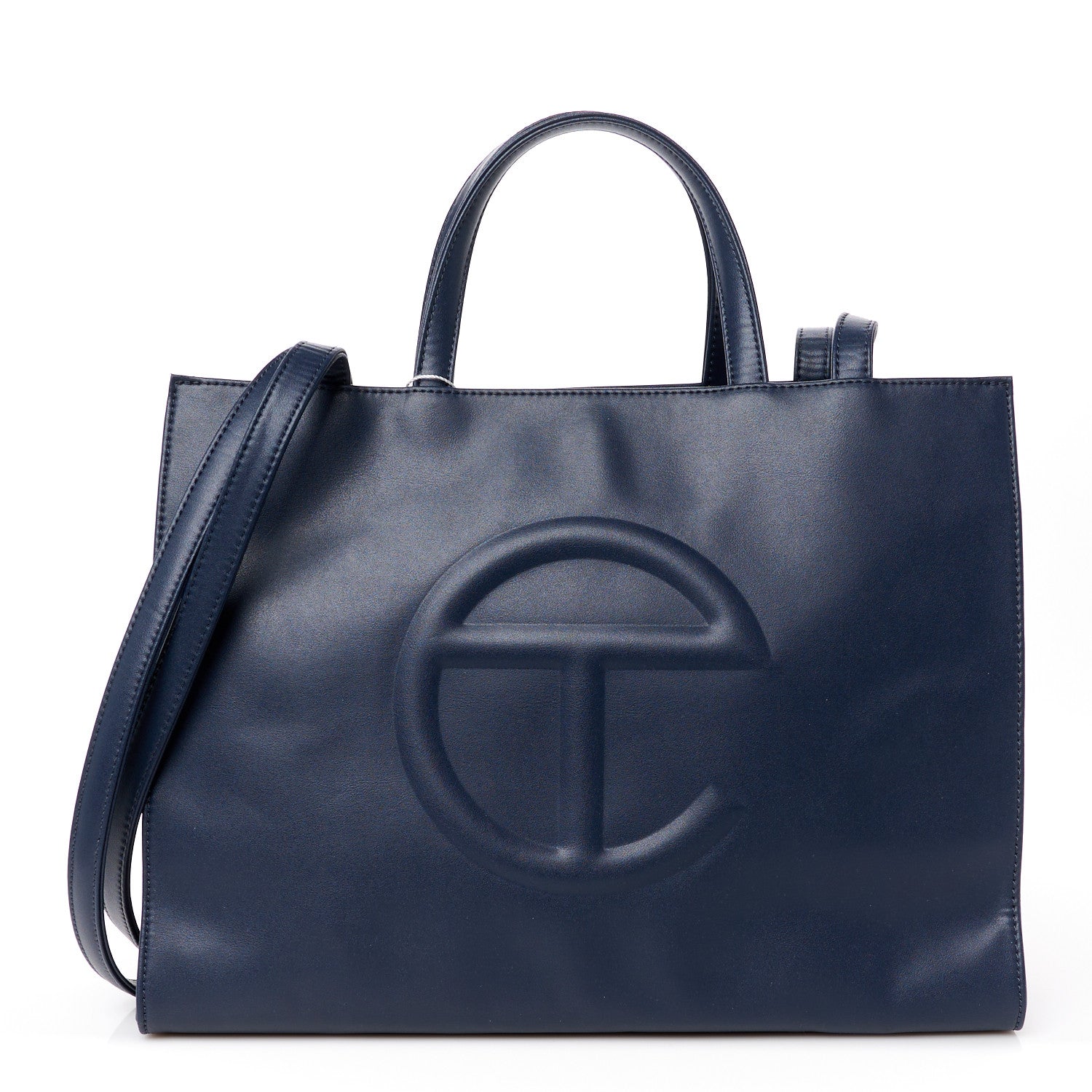 Telfar Vegan Leather Medium Shopping Bag Navy 1 of 10