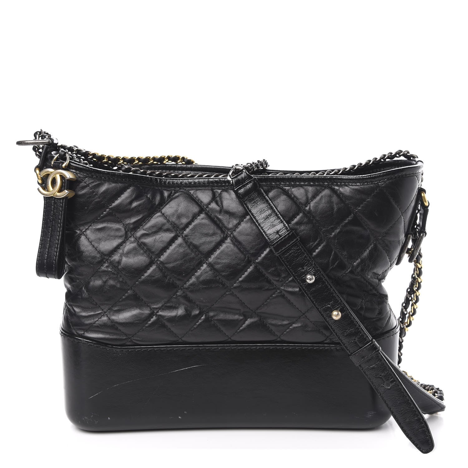 Chanel Aged Calfskin Quilted Medium Gabrielle Hobo Black 1 of 16