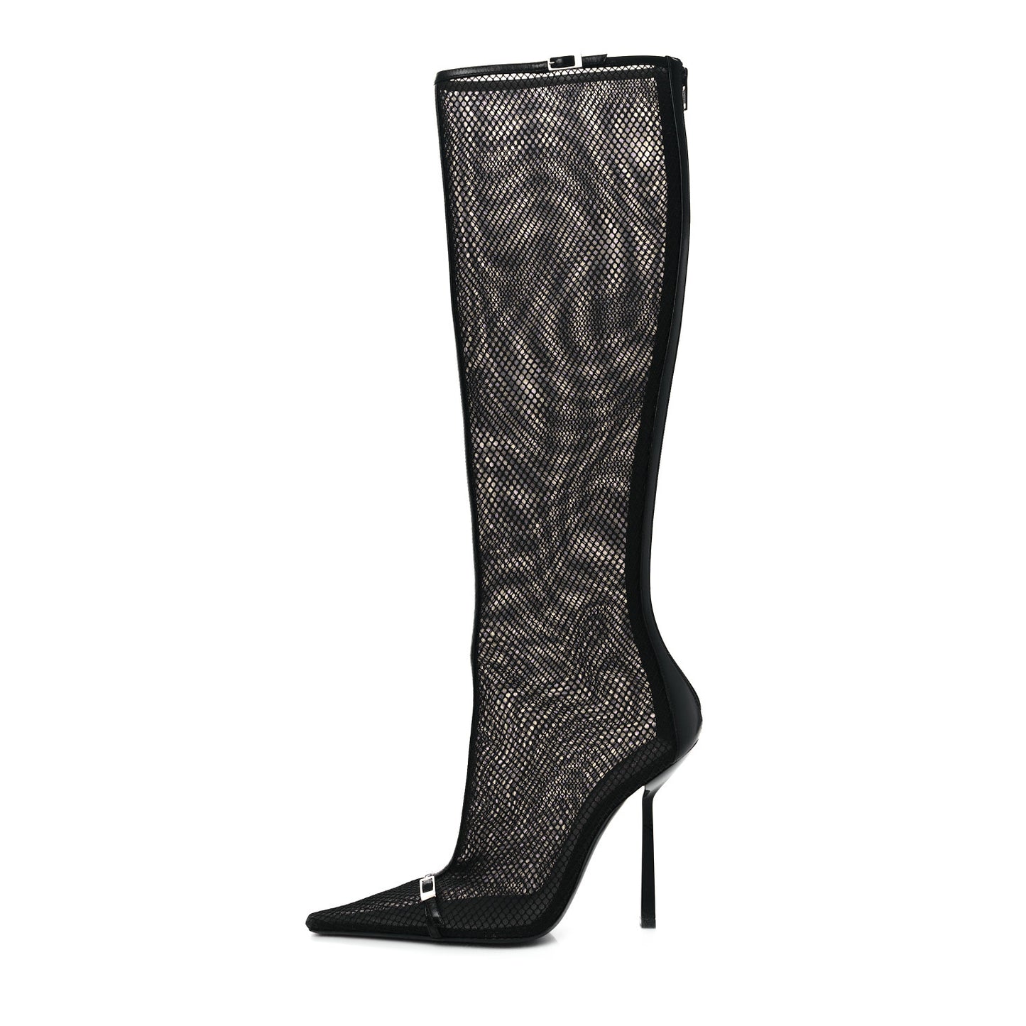 Mesh Oxails Knee High Boots 40 Black