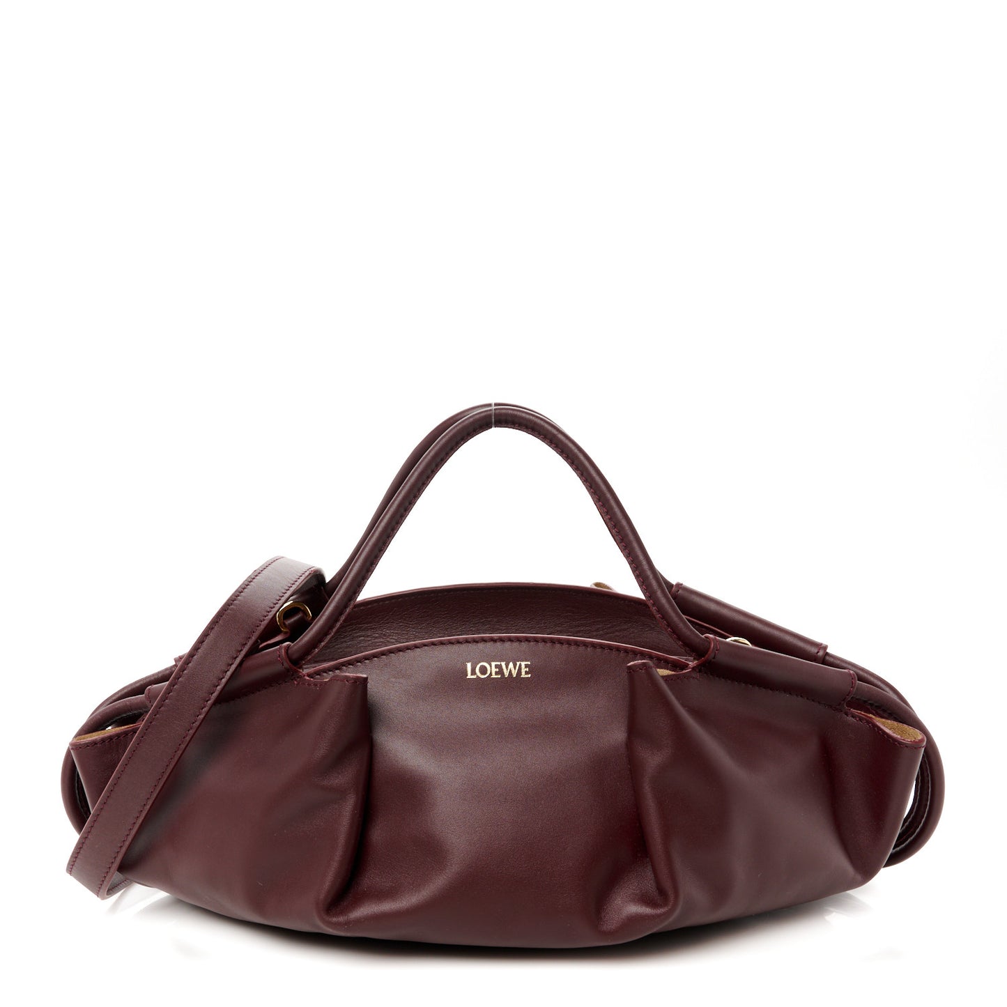 Shiny Nappa Calfskin Small Paseo Bag Burgundy
