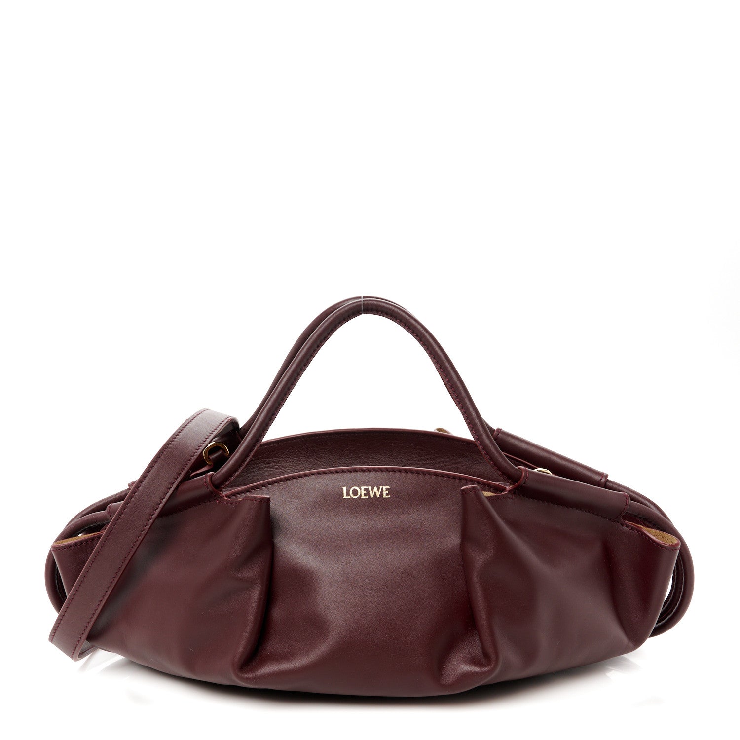 Loewe Shiny Nappa Calfskin Small Paseo Bag Burgundy 1 of 11