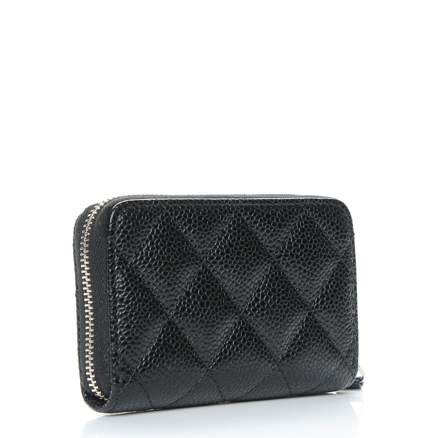 Chanel Caviar Quilted Zip Coin Purse Black 3 of 8