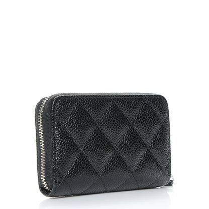 Chanel Caviar Quilted Zip Coin Purse Black 3 of 8