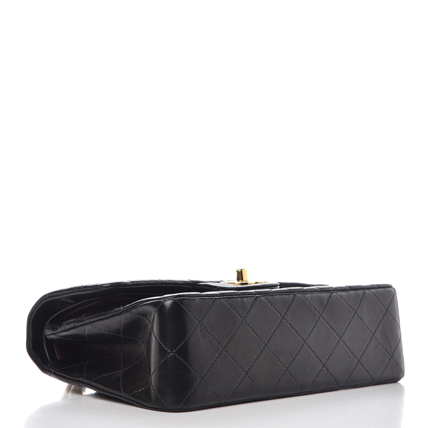 Lambskin Quilted Small Double Flap Black