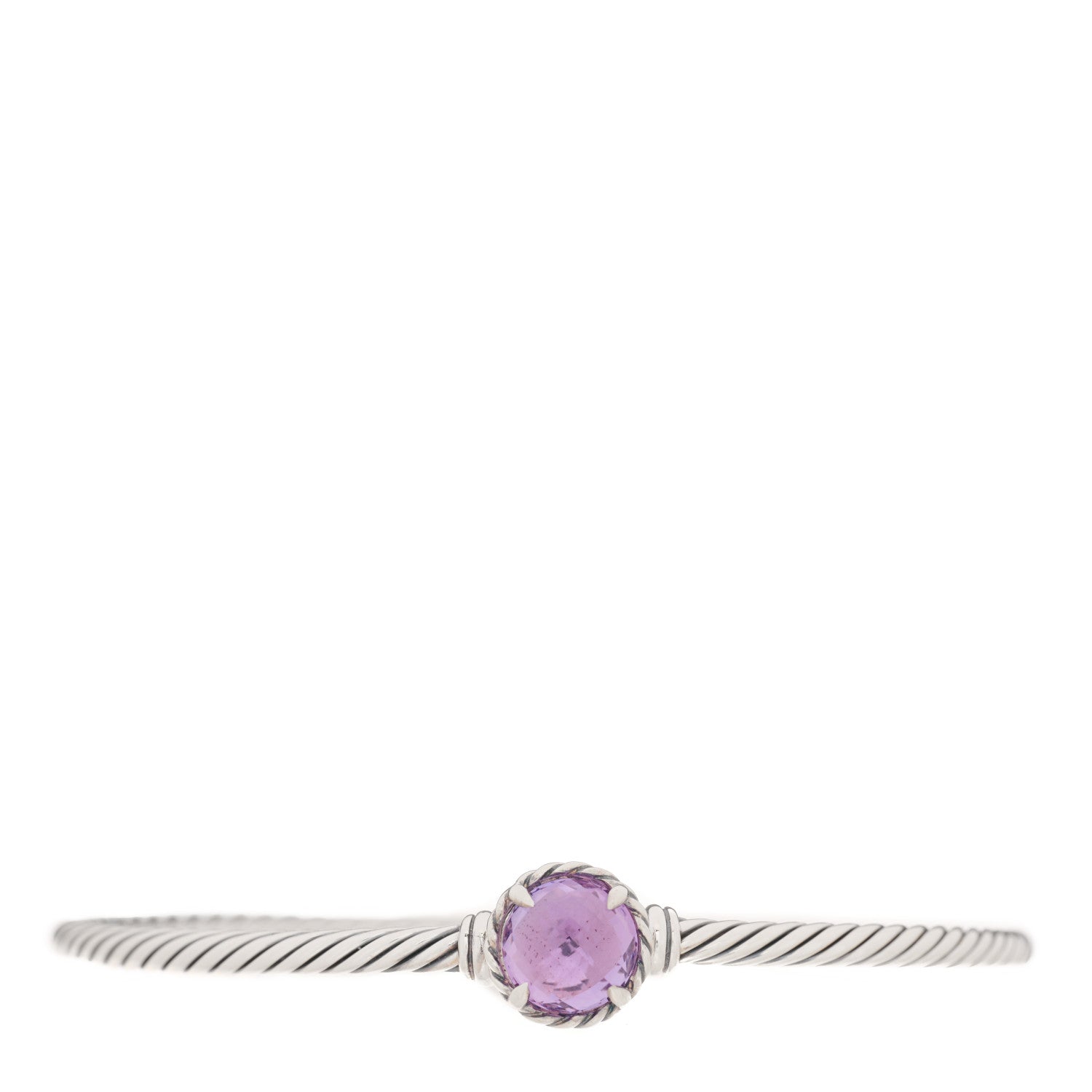 David Yurman Sterling Silver Amethyst 3mm Chatelaine Bracelet 1 of 3