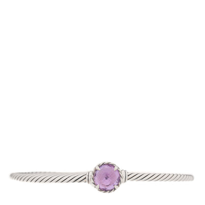 David Yurman Sterling Silver Amethyst 3mm Chatelaine Bracelet 1 of 3