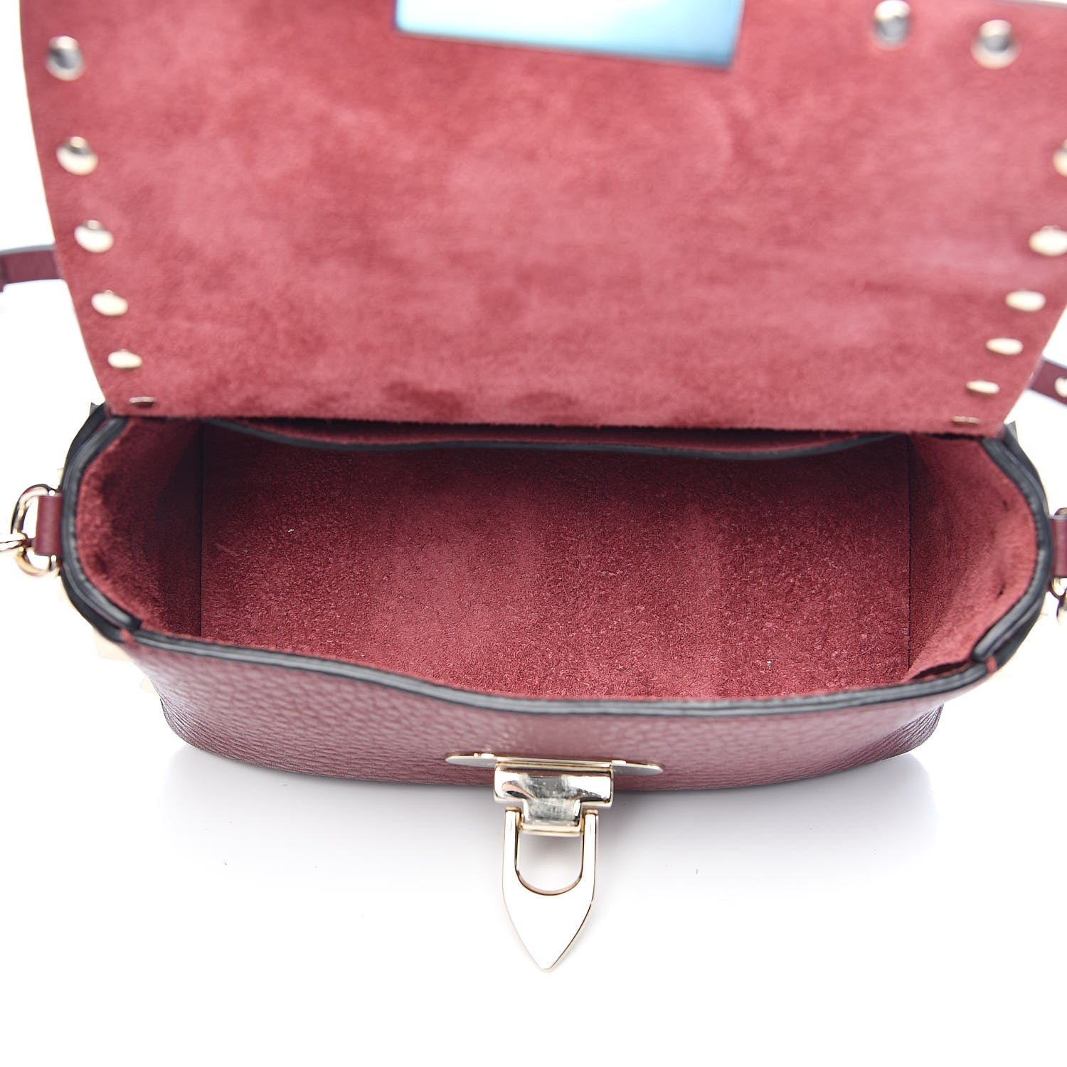 Valentino Garavani Pebbled Calfskin Mini Rockstud Crossbody Bag Rubin 5 of 10
