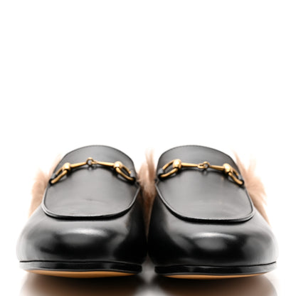 Gucci Calfskin Fur Womens Princetown Slippers 40.5 Black 2 of 10