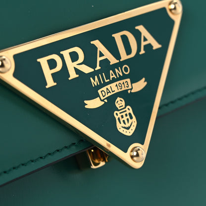 Prada Box Calfskin Triangle Embleme Flap Shoulder Bag Assenzio 11 of 12
