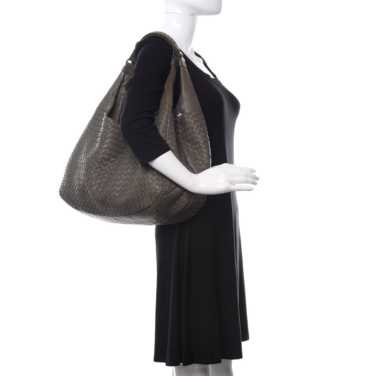 Nappa Intrecciato Large Campana Hobo Shadow
