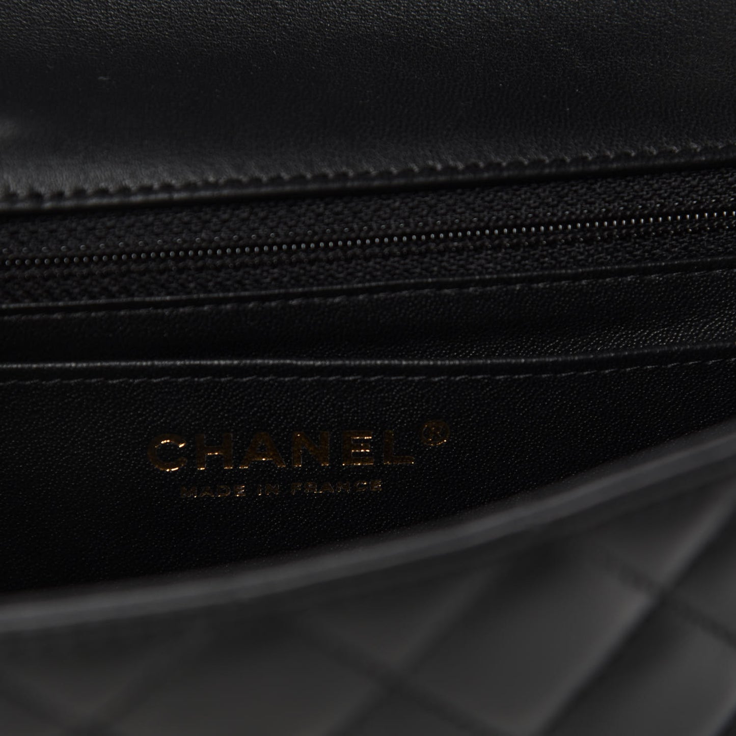 Lambskin Quilted Mini Rectangular Flap Black