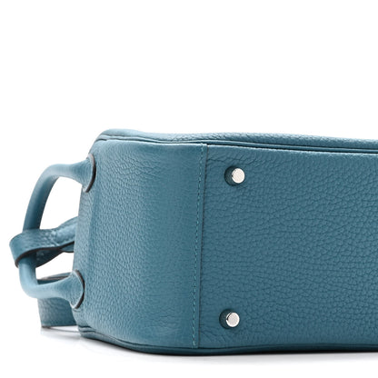 Hermes Taurillon Clemence Mini Lindy 20 Vert Bosphore 9 of 11