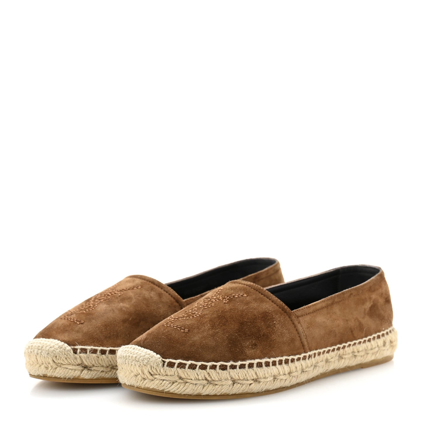 Suede Monogram Espadrilles 36.5 Brown