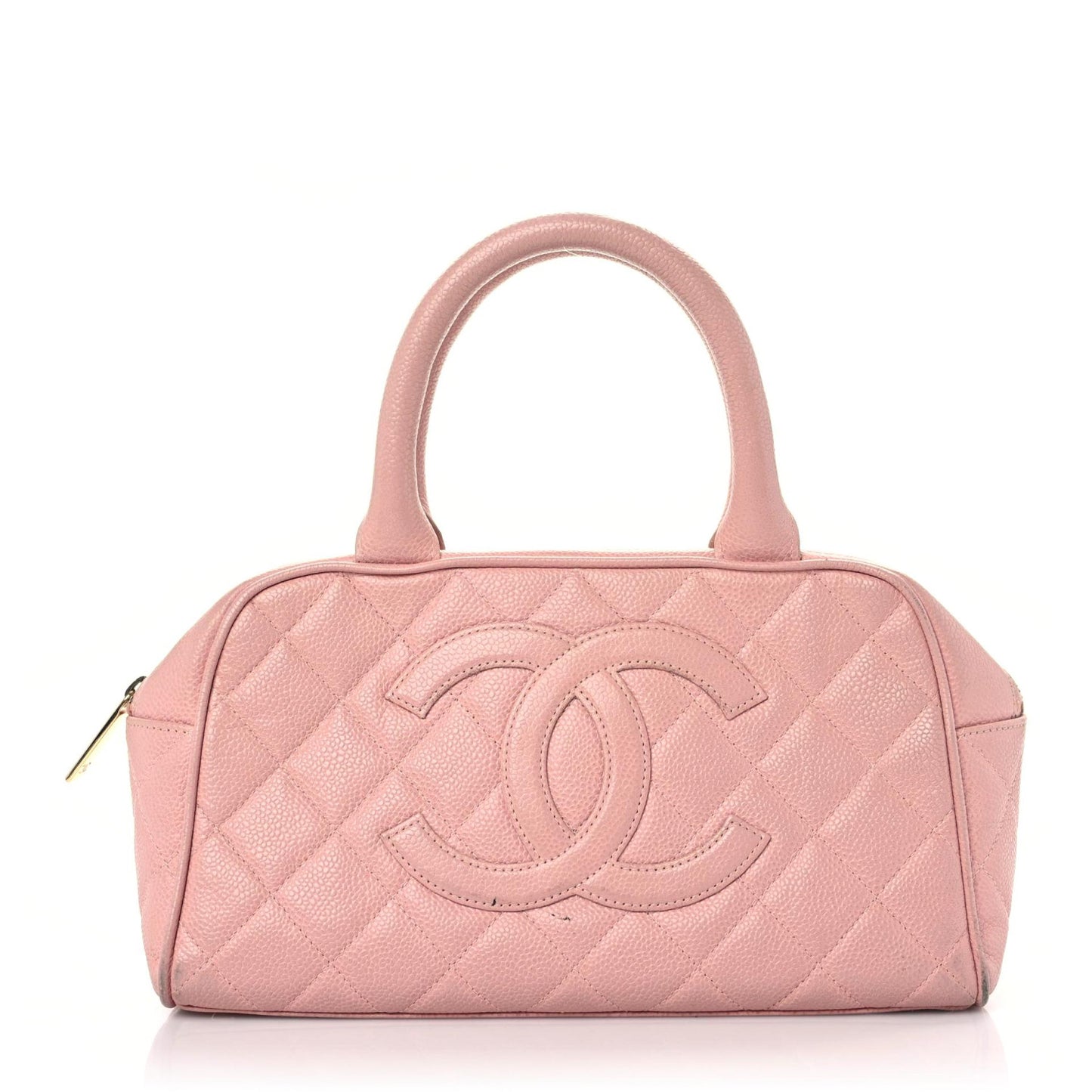 Caviar Quilted Small Bowler Pink