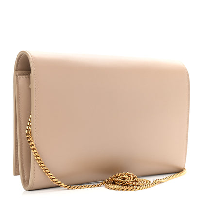 Saint Laurent Glossy Calfskin Monogram Chain Wallet Dark Beige 3 of 12