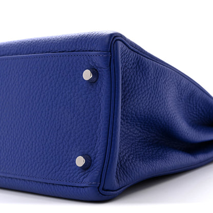 Hermes Taurillon Clemence Kelly Retourne 32 Bleu Electrique 10 of 14