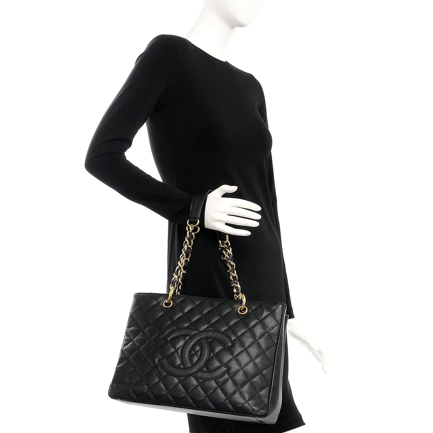 Chanel Caviar Quilted Grand Shopping Tote GST Black 2 of 9