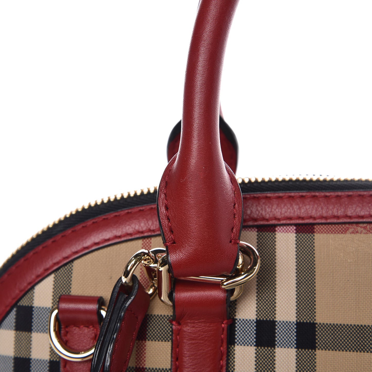 Horseferry Check Small Orchard Bowling Bag Honey Parade Red