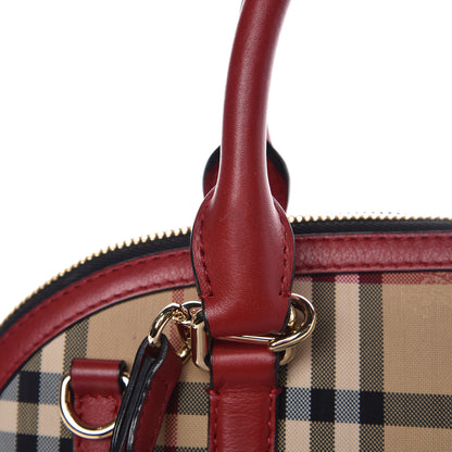 Burberry Horseferry Check Small Orchard Bowling Bag Honey Parade Red 9 of 11