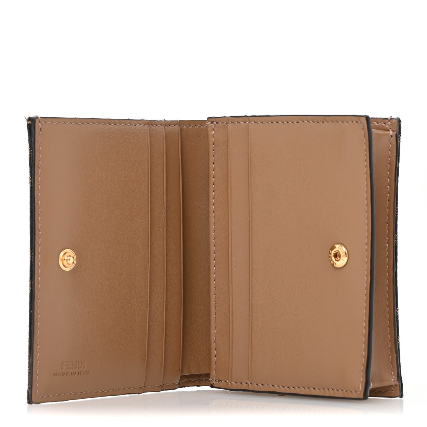 Fabric Jacquard FF 1974 Small Wallet Tobacco Moro