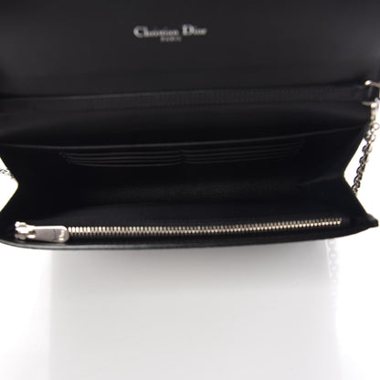 Christian Dior Grained Calfskin Diorever Wallet On Chain Black 7 of 9