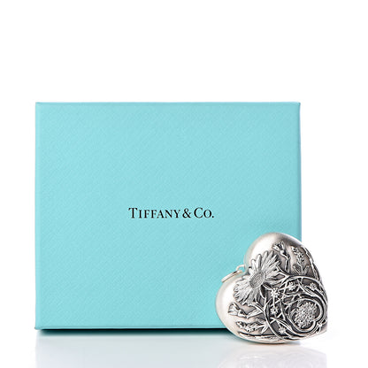 Tiffany Sterling Silver Large Ziegfeld Daisy Heart Locket Pendant 4 of 4