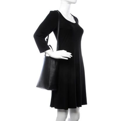 Celine Grained Calfskin Small Vertical Cabas Black 2 of 8