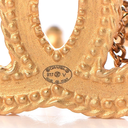 Chanel CC Drop Earrings Matte Gold 4 of 5