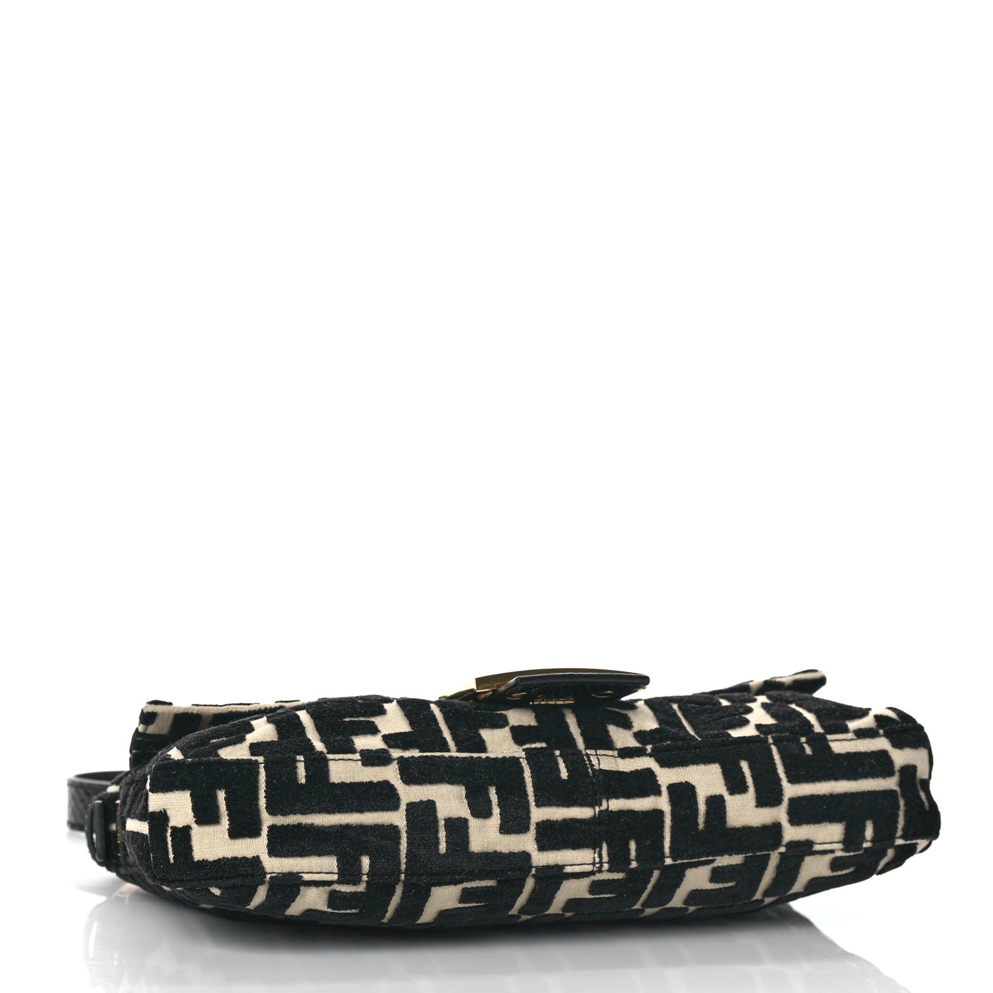 Fabric Snakeskin FF Baguette Black White