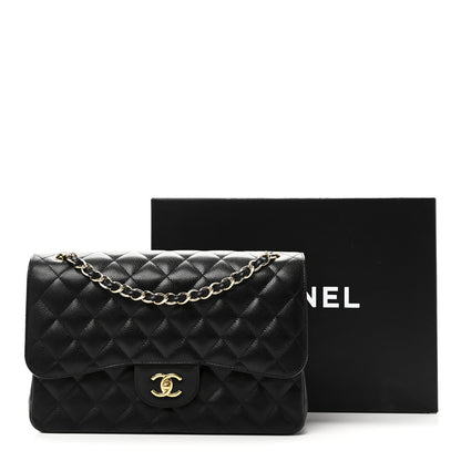 Chanel Caviar Quilted Jumbo Double Flap Black 11 of 11