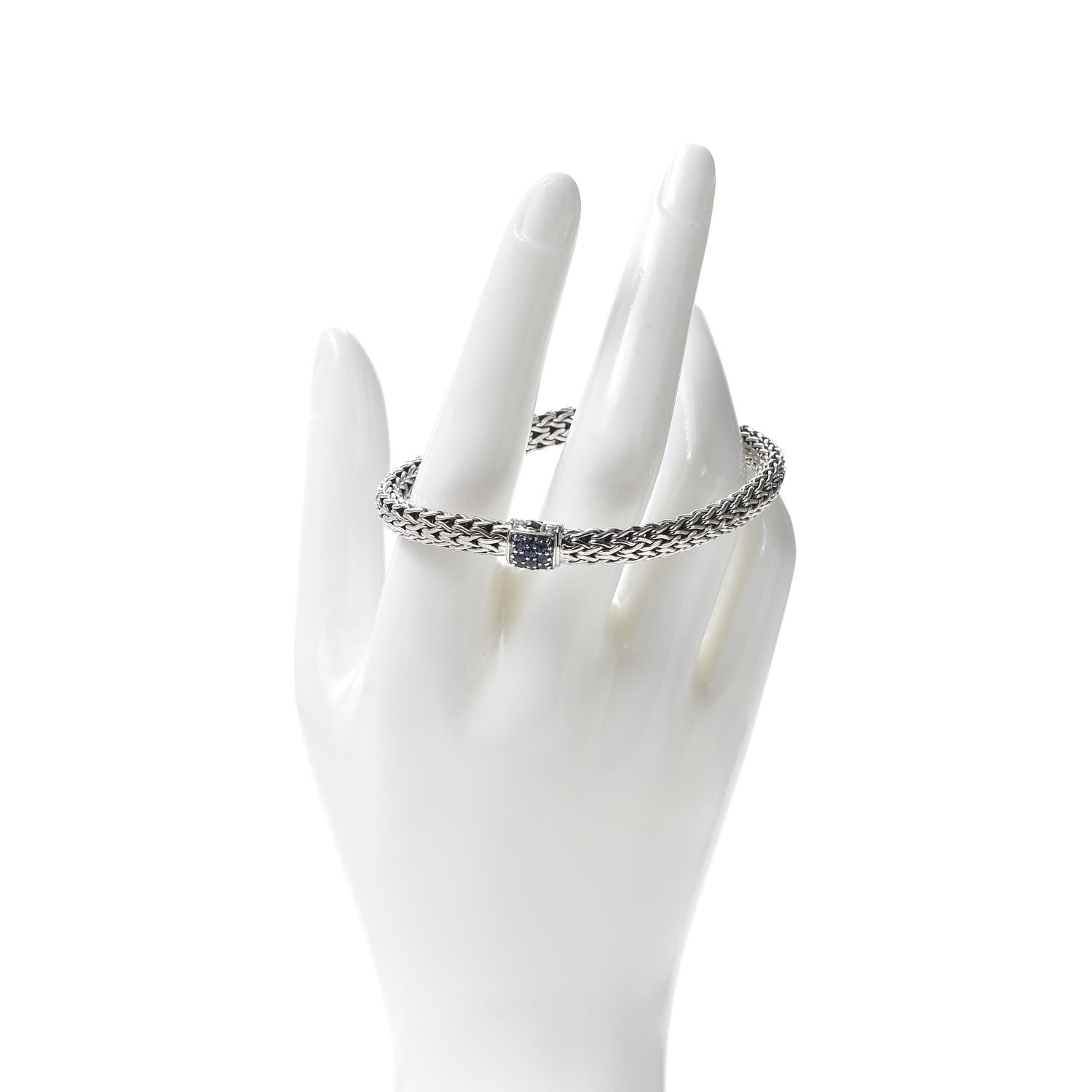 John Hardy Sterling Silver Blue Sapphire 5mm Classic Chain Bracelet 2 of 5