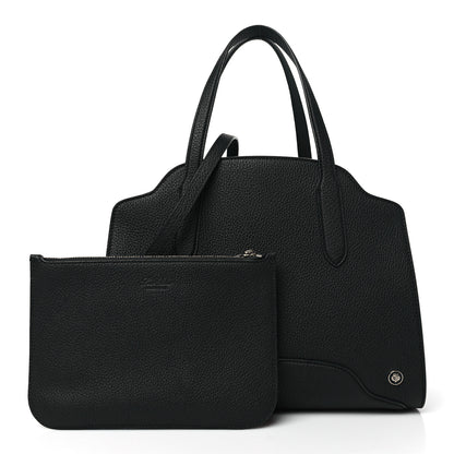 Loro Piana Grained Calfskin Medium Sesia Black 3 of 10