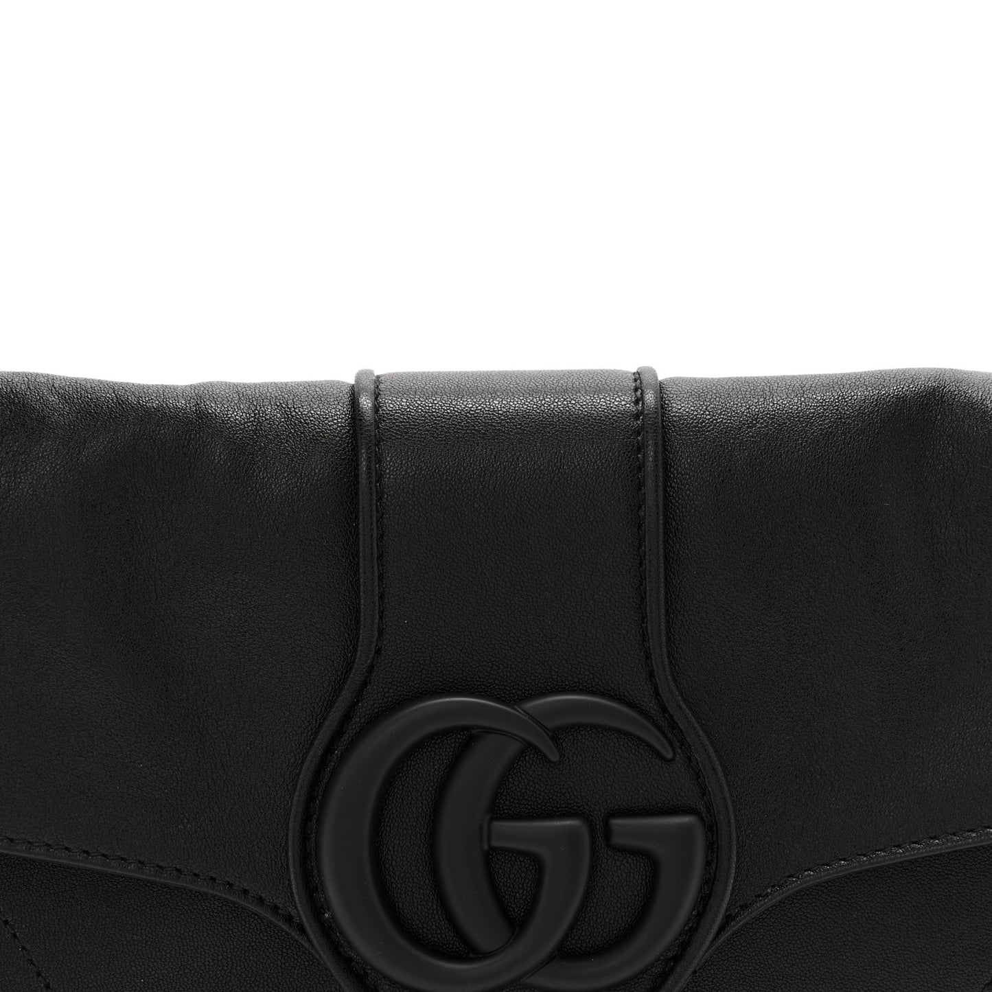 Goatskin Small GG Monochrome Aphrodite Shoulder Bag Black