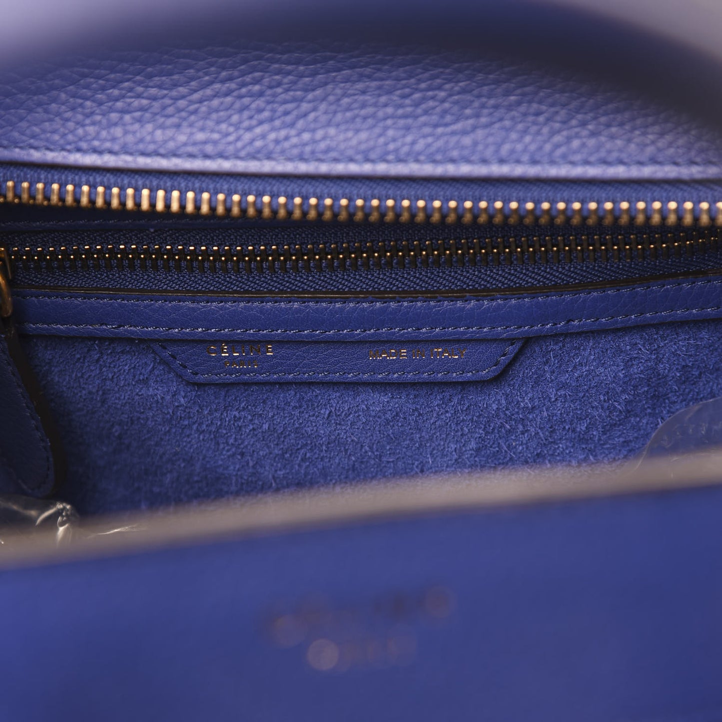 Drummed Calfskin Micro Luggage Indigo