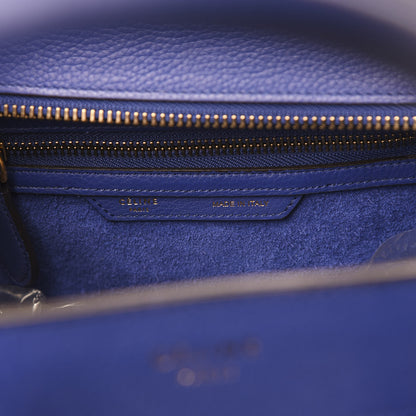 Celine Drummed Calfskin Micro Luggage Indigo 6 of 10