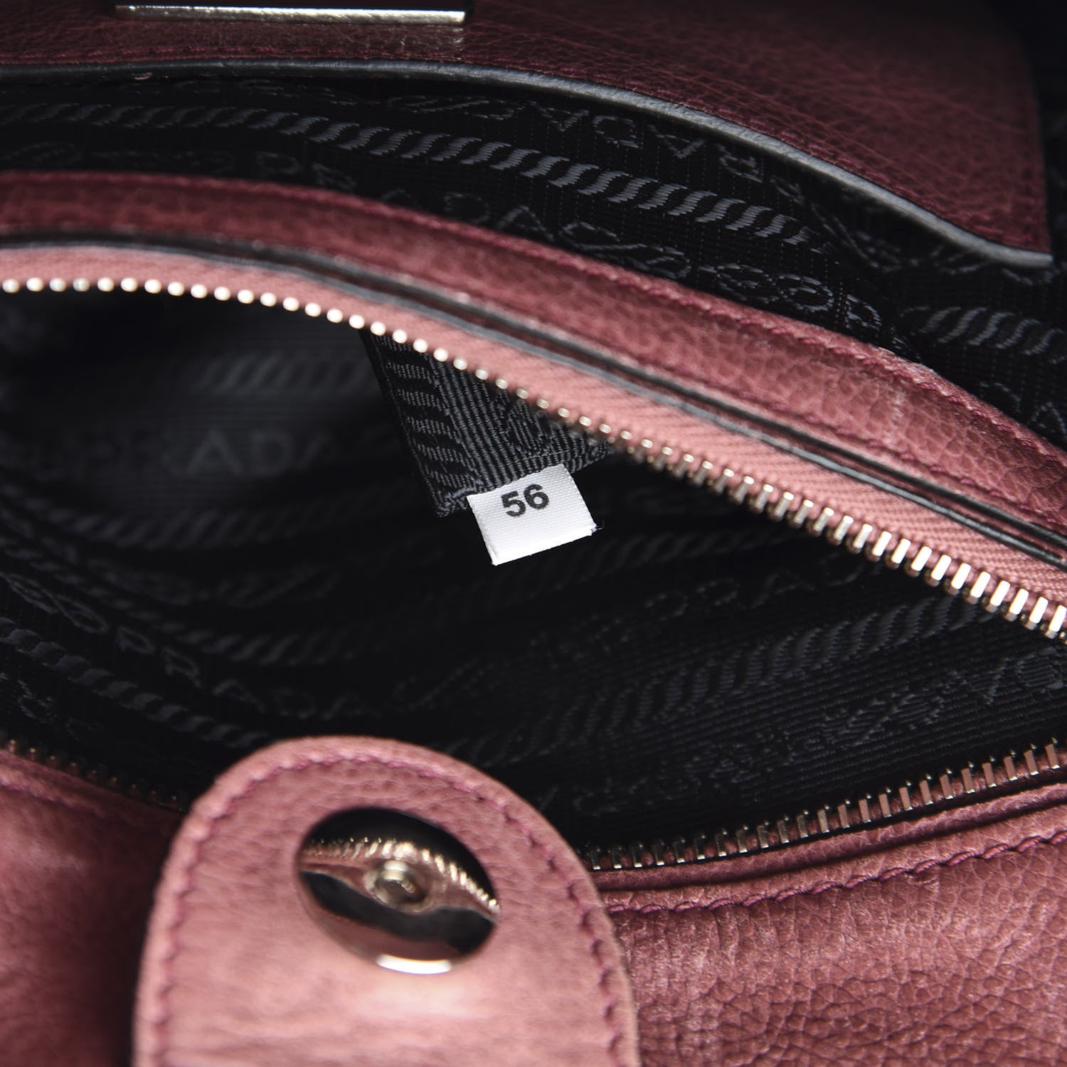 Prada Glace Calf Small Twin Pocket Tote Pink 6 of 10