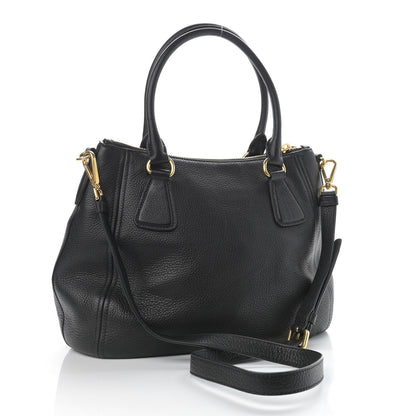 Prada Vitello Phenix Shoulder Bag Black 2 of 9