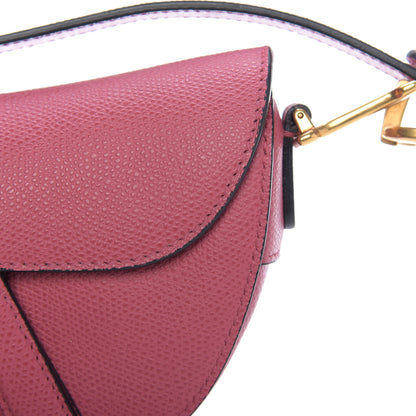 Christian Dior Grained Calfskin Mini Saddle Bag Pink 12 of 14