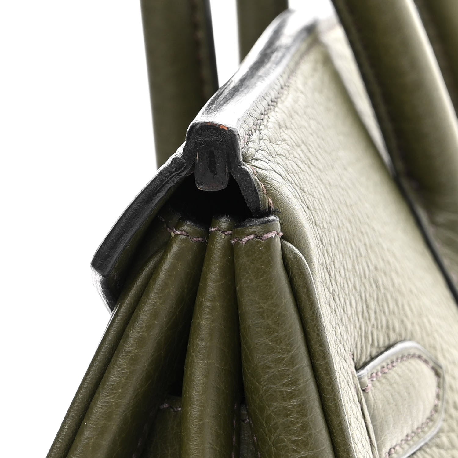 Hermes Taurillon Clemence Birkin 35 Vert Olive 16 of 16