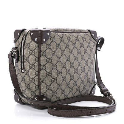 Gucci GG Supreme Monogram Textured Calfskin Square Messenger Bag Beige Ebony New Acero 3 of 10
