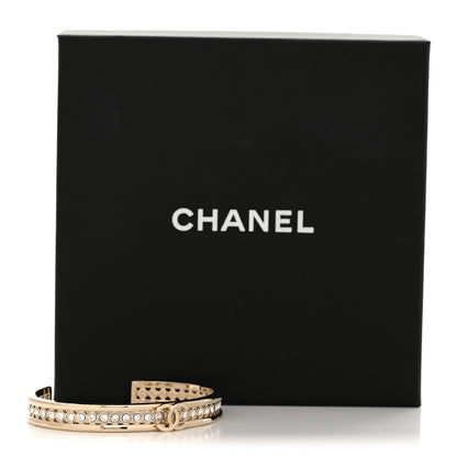 Chanel Crystal CC Cuff Bracelet M Gold 6 of 6