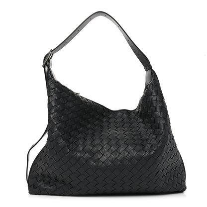 Bottega Veneta Deerskin Intrecciato Medium Traveler Hobo Black 1 of 11