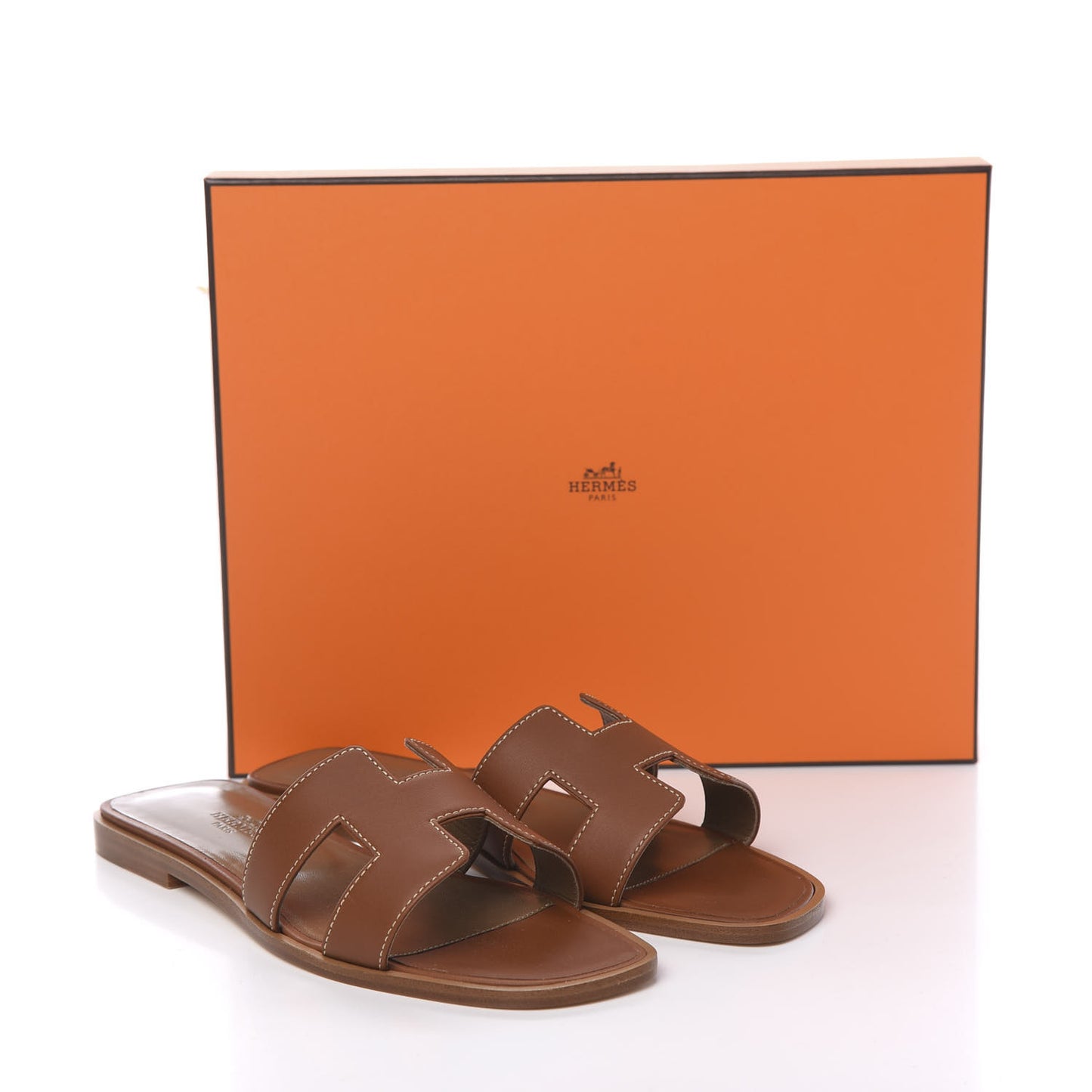 Box Calfskin Oran Sandals 37 Gold