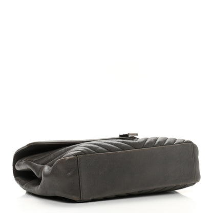Saint Laurent Sheepskin Matelasse Chevron Monogram Large College Satchel Dark Anthracite 4 of 13